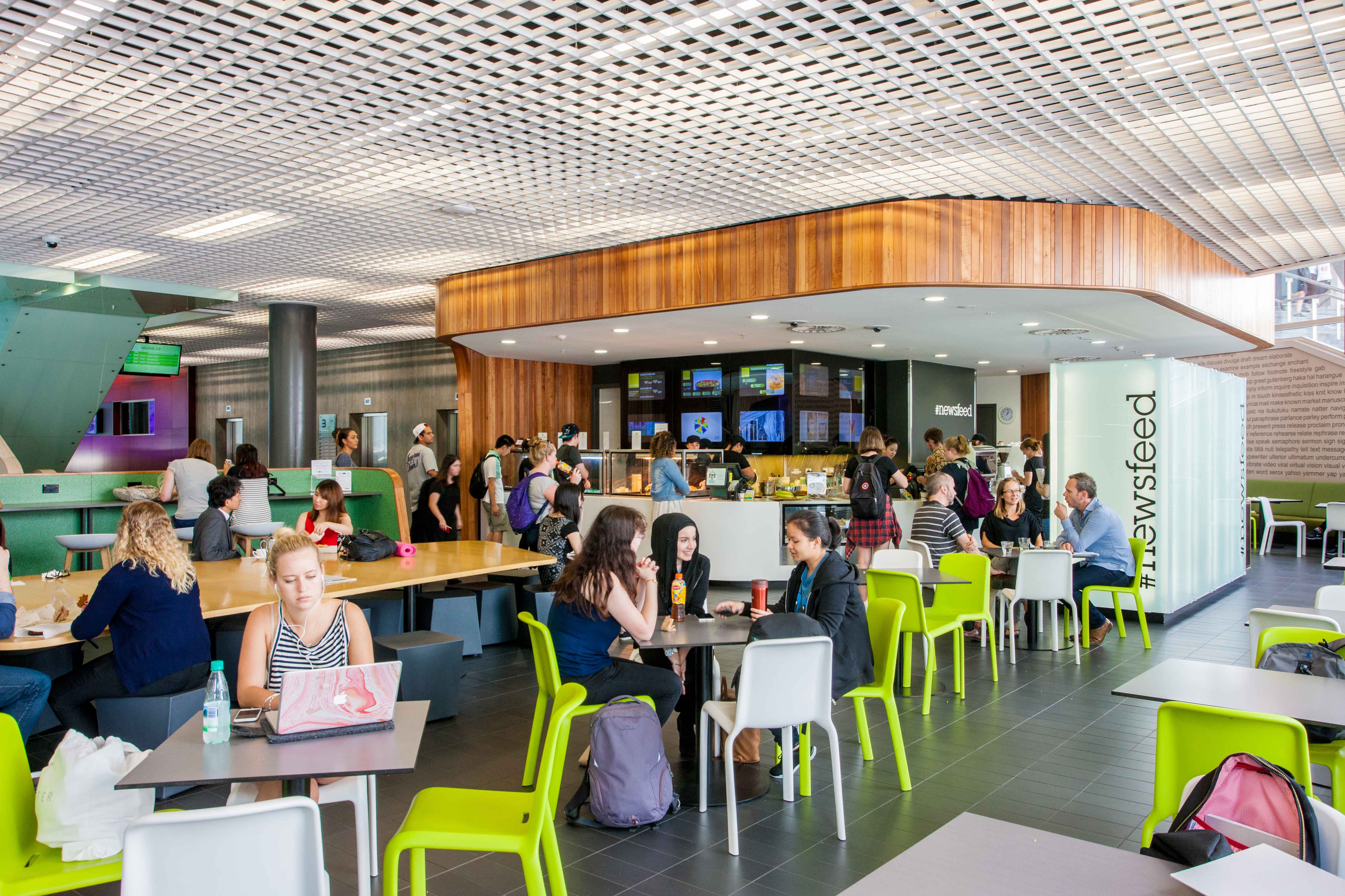 AUT's cafes only sell Fairtrade coffee and are Conscious Consumer accredited under four badges: eco-packaging, BYO containers, recycling, and vegetarian/vegan