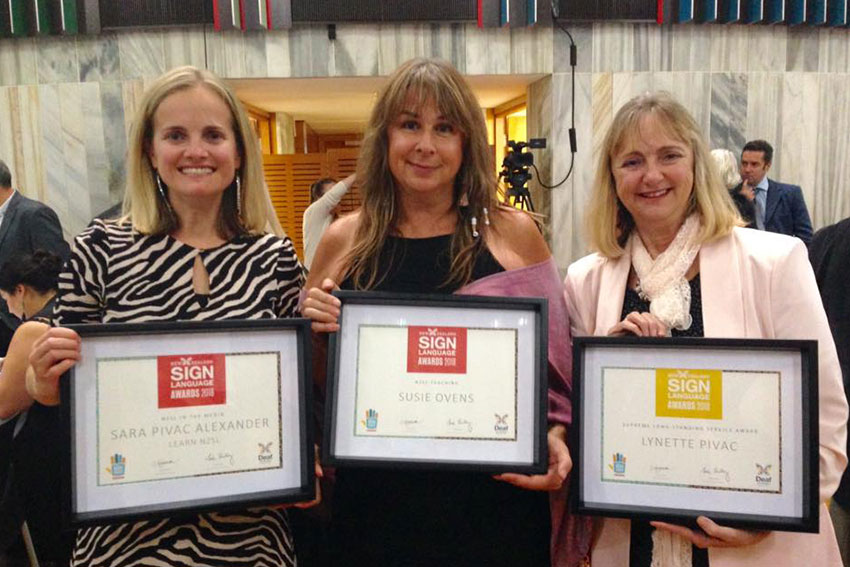 Three ladies and their awards