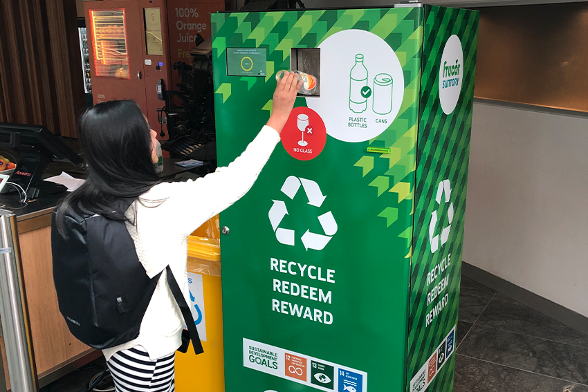 A reverse vending machine