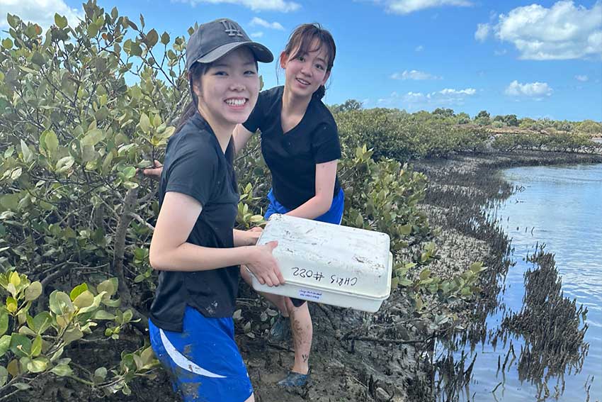 Ivy and her friend Eva at Tahuna Torea Nature Reserve