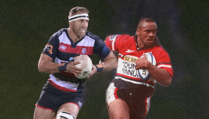 Jonah Lomu and Kieran Read in action