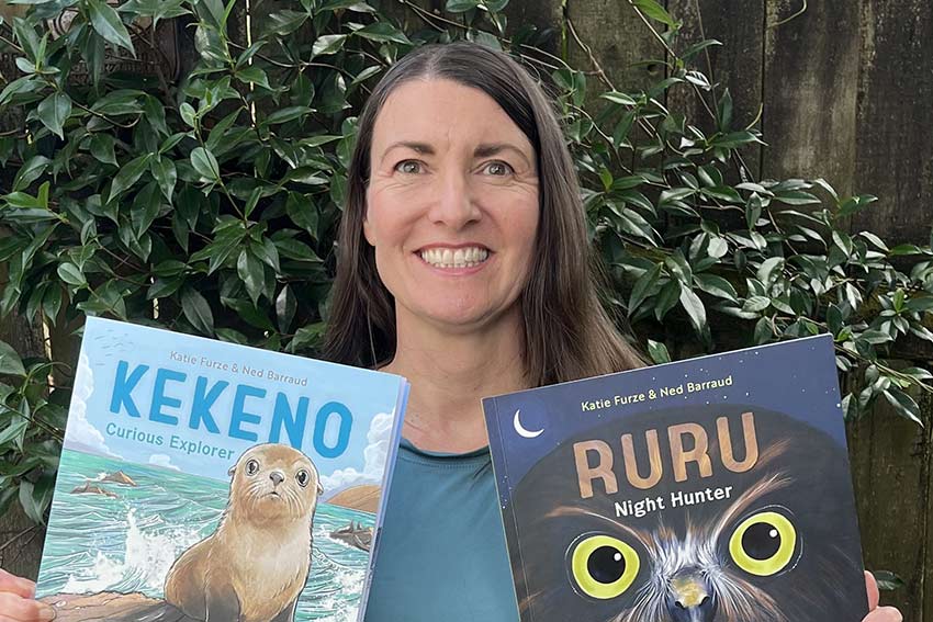 Photo of Katie with books