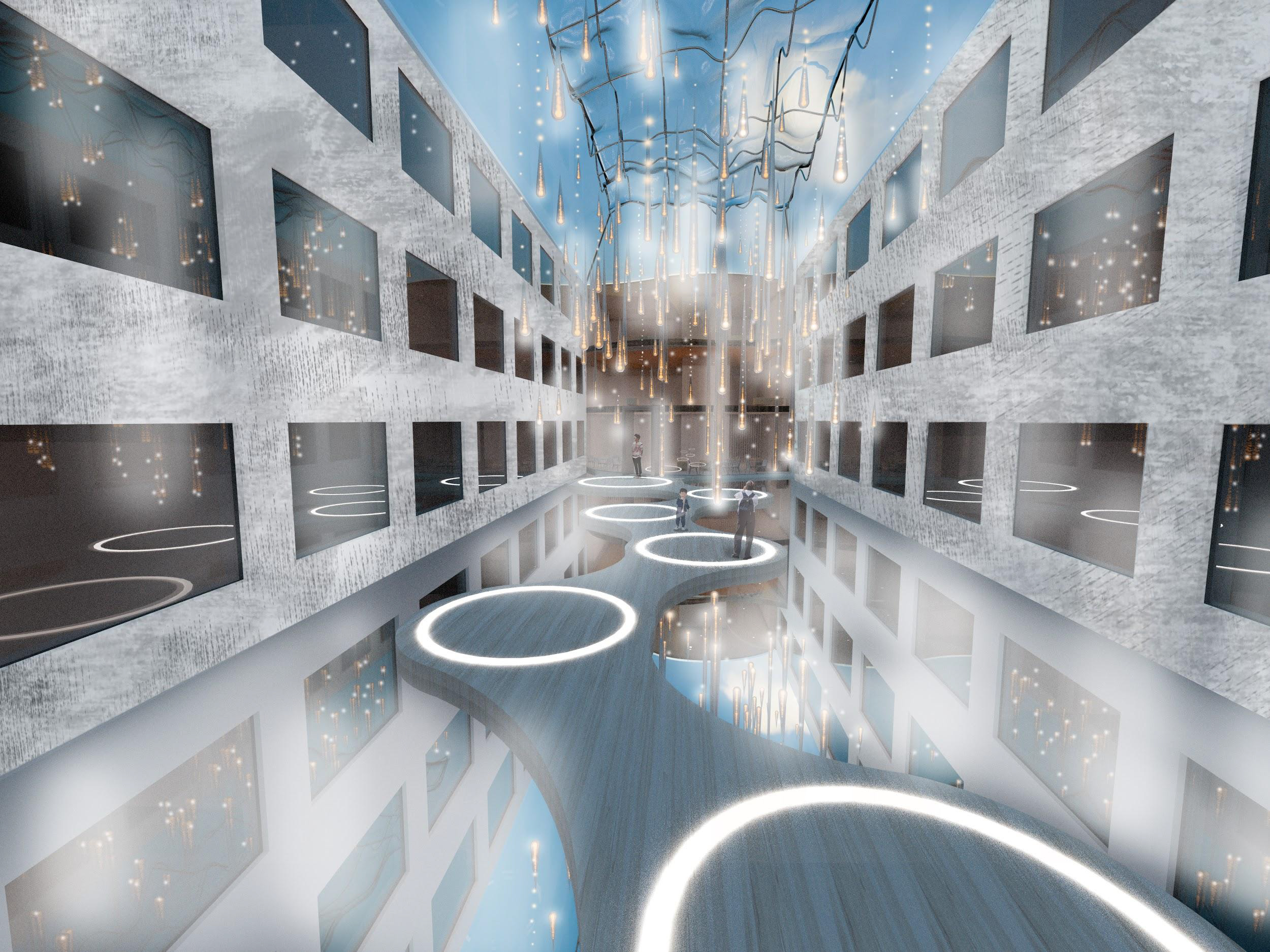 Atrium design by Angel Chen and Jim Huang
