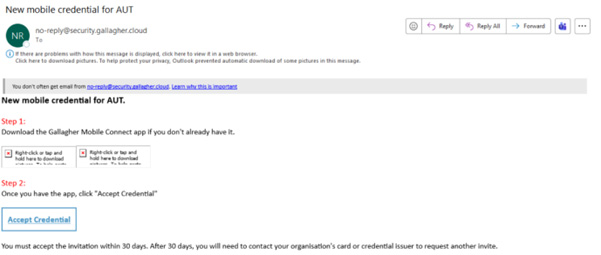The email will look similar to this