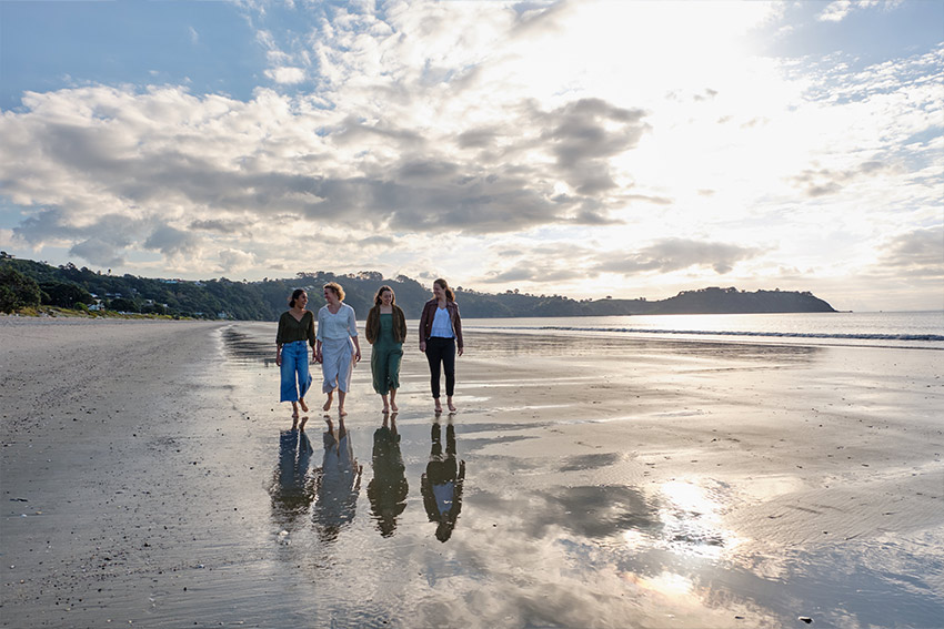 Students walking on Waiheke