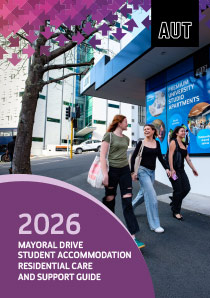Accommodation handbook cover page showing accommodation building