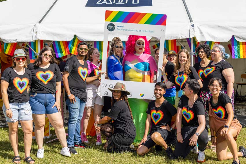 Big Gay Out AUT staff posing