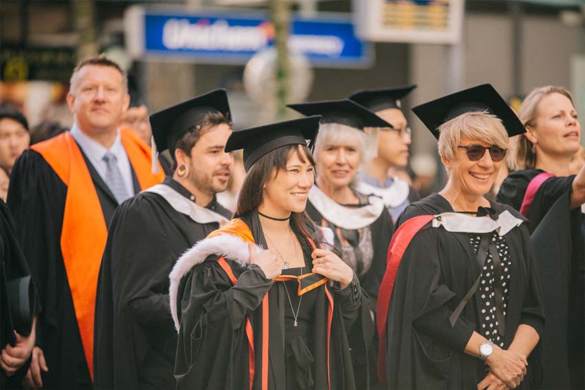 Happy faces at AUT's graduation