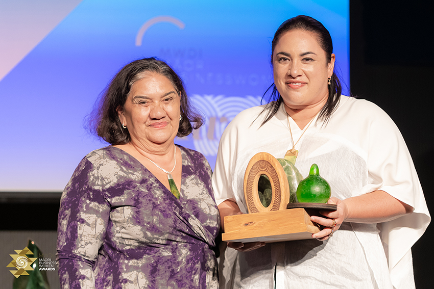 Ella Henry presents award to Trudy James