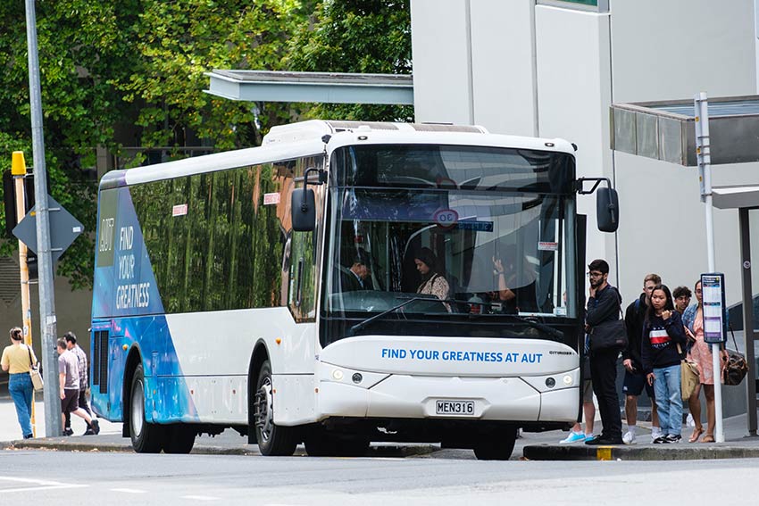 AUT City bus on campus