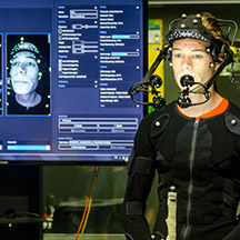Student at motion capture lab