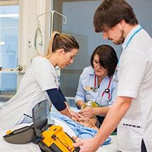 Nurses practicing resucitation