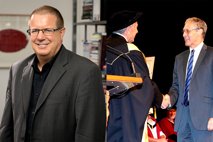 AUT honours Dr Geoff Perry and Richard Hall