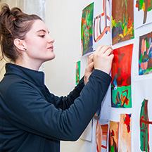 Student posting art work